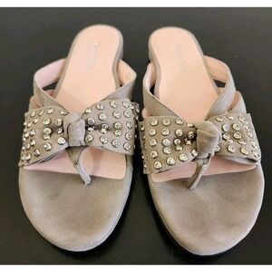 Taryn Rose Ilana Sandals Women's Size 8M Mixrd Metal Suede Tonge Comfort Shoes
